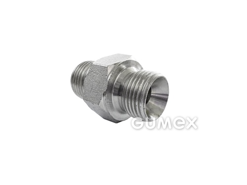 Šroubení pro hydrauliku vysokotlaké, vnější závit BSPP 5/8" - vnější závit BSPP 5/8", 2x těsnění těleso, 2x těsnění koncovka, ocel